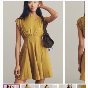 Anthropologie Maeve Sleeveless Waisted Poplin Mini Dress Small